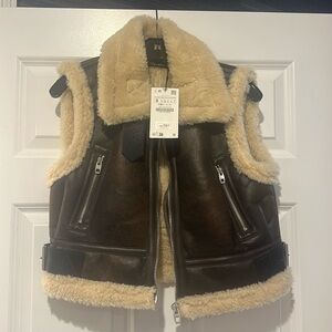 Zara shearling vest